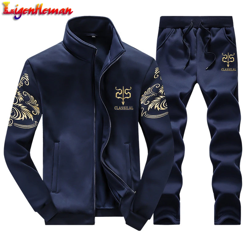 Men Casual Active Suit Zipper Outwear 2019 Men's Sportwear Suit Sweatshirt Tracksuit Without Hoodie 2PC Jacket+Pants Sets FA118 Men Casual Active Suit Zipper Outwear 2019 Men's Sportwear Suit Sweatshirt Tracksuit Without Hoodie 2PC Jacket+Pants Sets FA118