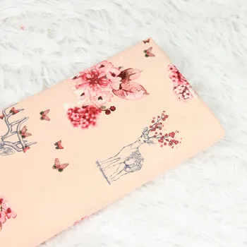 

Plum Blossom Printed Cotton Plain Fabric For Patchwork Breathable Pure Cotton Plain Fabric Cloth DIY Sewing Cotton Material