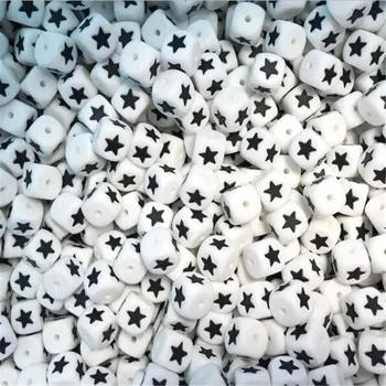 

10Pcs/Pack Heart Star Shape Silicone Beads Teething Food Grade Baby Teether DIY Necklace Loose Beads Dental Care Hot