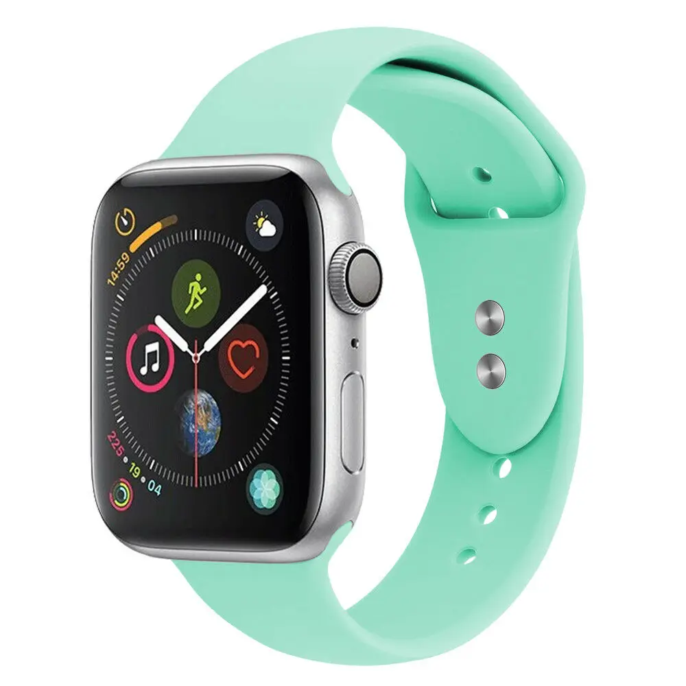 Сменный силиконовый спортивный ремешок 38 мм 44 мм для Apple Watch Series 1 2 3 4 - Цвет ремешка: Turquoise