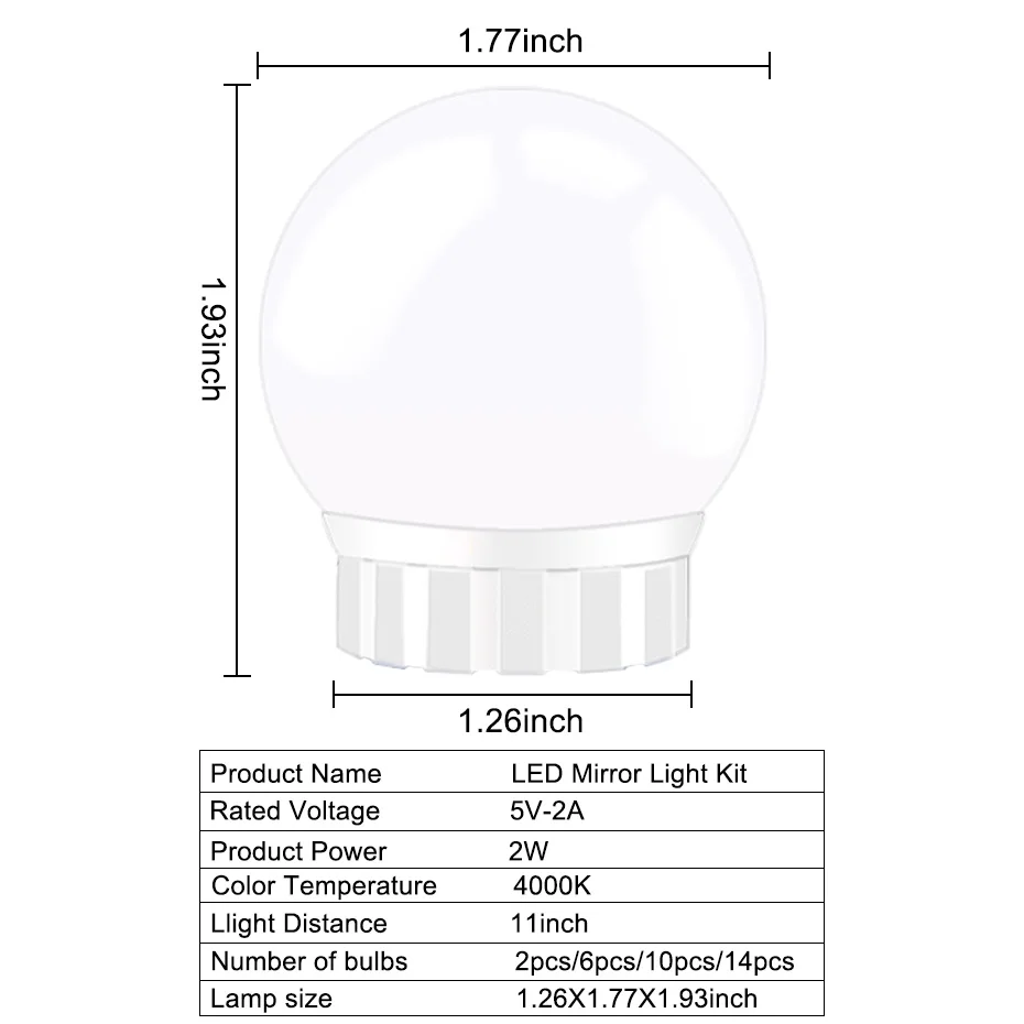 2/6/10/14 светодиодный s лампочки Голливуд Стиль зеркало для макияжа с подсветкой затемнения светодиодный зеркальная лампа зарядка через usb Порты и разъёмы с памятью Функция