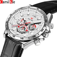 Aliexpress - Carsikie Sport Dive Watches Men Fashion Watch 2021 Leather Fashion Day Date Designer Silver Stainless Steel Wristwatch Clock