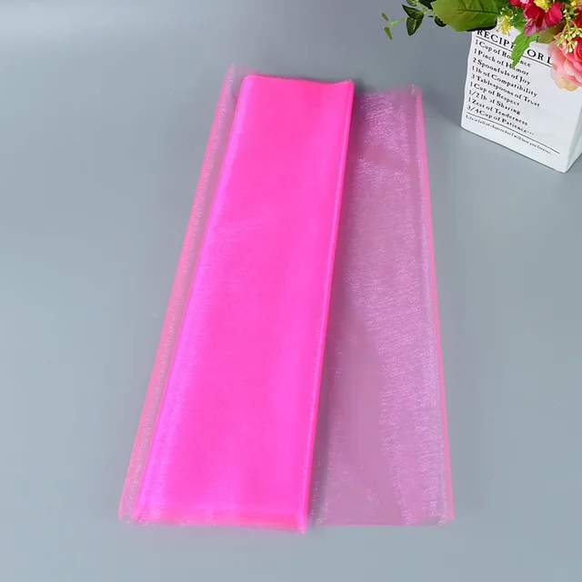 5/10m Wedding Decoration Tulle Roll Crystal Organza Sheer Fabric For Birthday Party Backdrop Wedding Chair Sashes Decor Yarn Pink