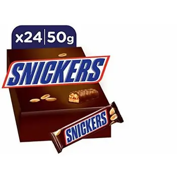 

Snickers Bar au caramel et cacahuètes grillées enrobées de chocolat - 24 bars x50g (1200g)