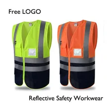 Высокая видимость жилеты Светоотражающие Топы безопасности для женщин мужчин унисекс строитель два тона желтый черный оранжевый черный