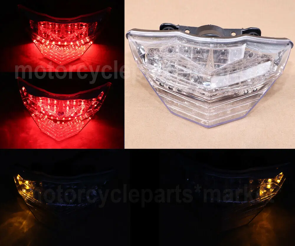 Для Kawasaki Ninja 250 300 Z300 13-17 14 LED прозрачного хрусталя задние тормоза светильник