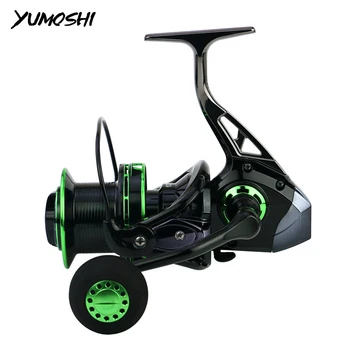 

YUMOSHI Metal Spool Spinning Reels Saltwater 13+1BB 4.1:1 Carp Fishing Reel Coil Fishing Accessories Sea Stainless Steel Handle