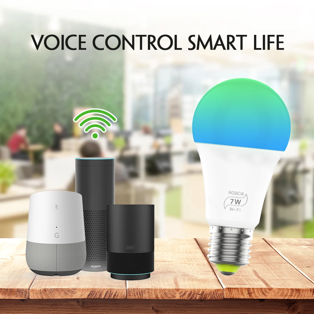 

E27 Smart WIFI Led Bulb RGBCW Dimmable LED Bulb Light Bulb,Magic Home Light Wake-Up Light Support Amazon Alexa,Google Home