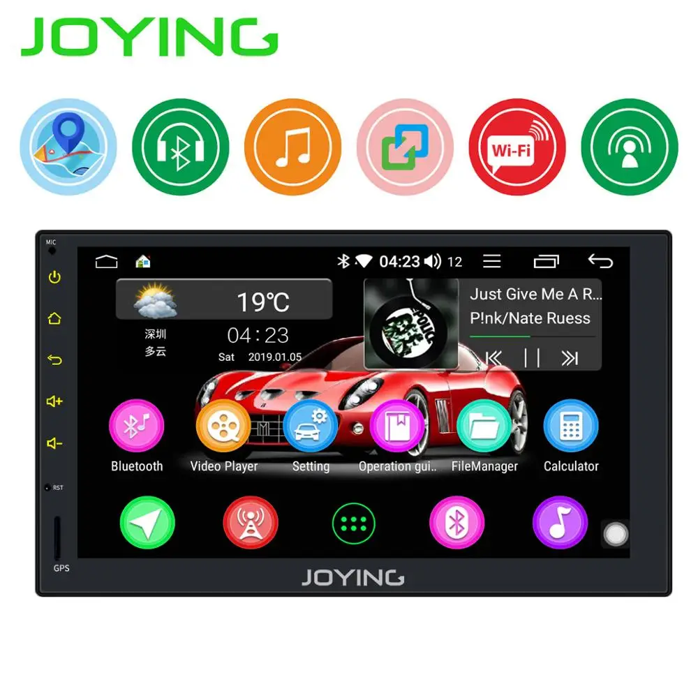 

JOYING Android 8.1 2 din car radio player 1GB RAM 16GB RAM 7" head unit support rear view camera/SWC/Mirror link GPS Navigation