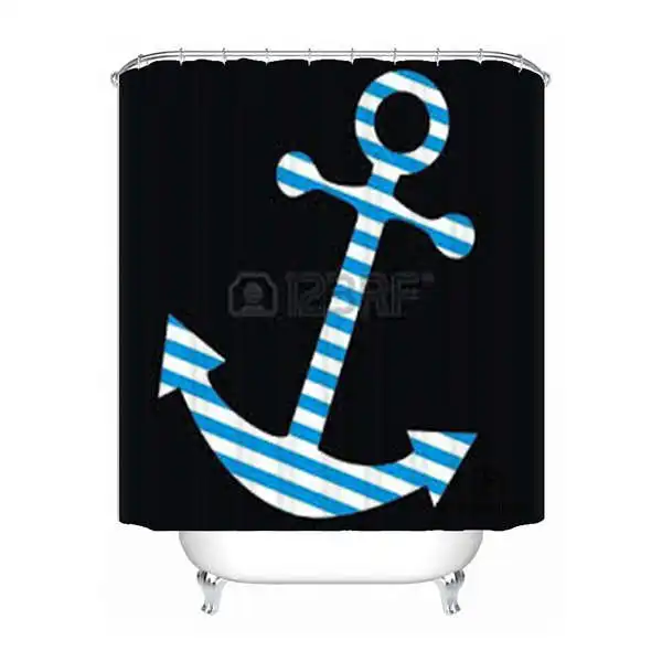 Shower Curtain Пользовательские якорь клуб моды Водонепроницаемый душ Шторы Главная Ванна Ванная комната s крючки полиэфирной ткани Multi Sizes180509-10 - Цвет: Shower Curtain