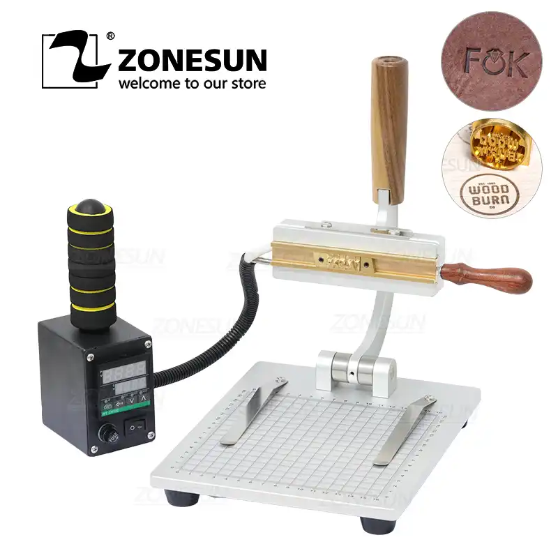 ZONESUN WT 90ZM столешница из искусственной кожи бумажная машина для горячего тиснения
