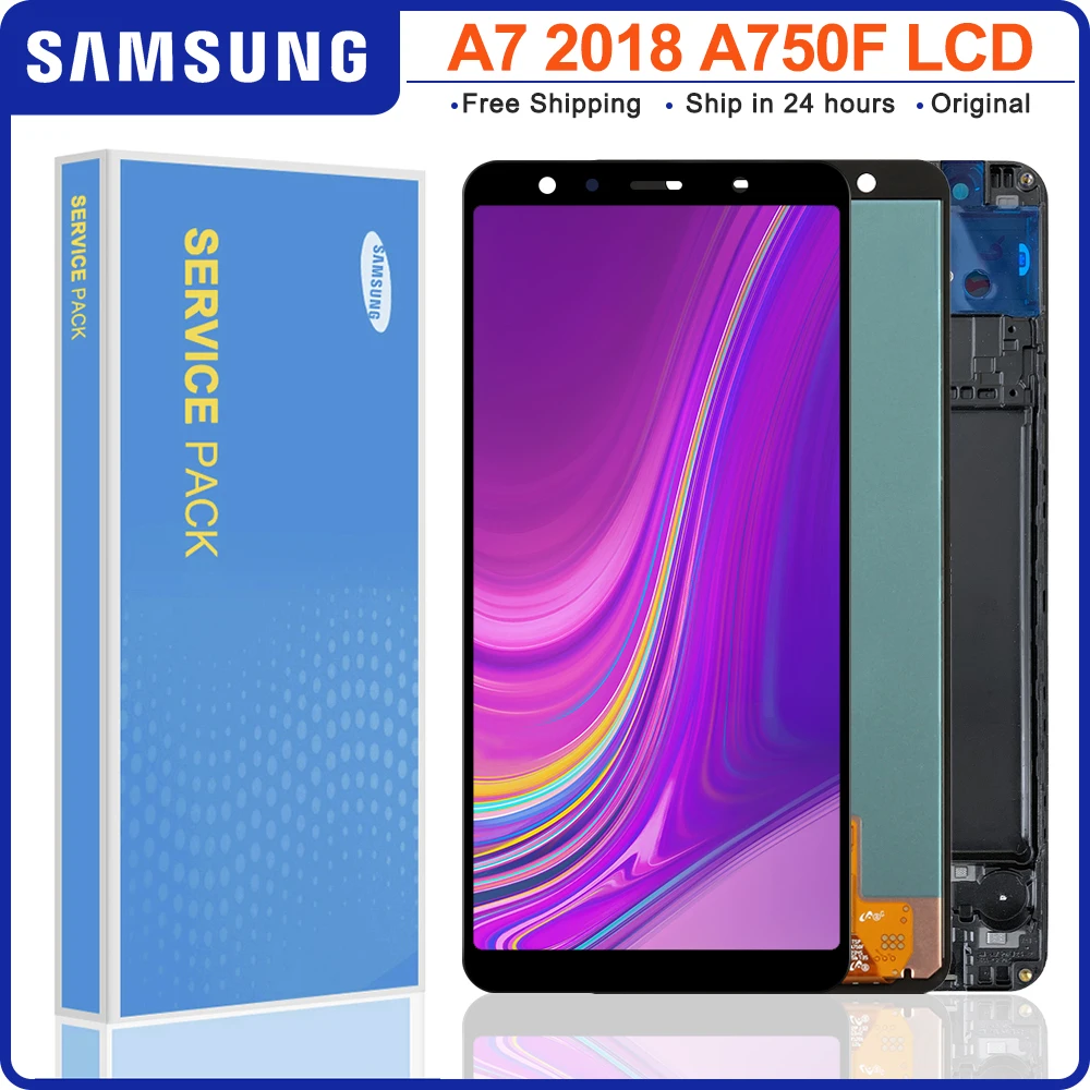 6 0 ''SUPER AMOLED для SAMSUNG Galaxy A7 2018 SM-A750F A750 A750F ЖК-дисплей с сенсорным экраном и