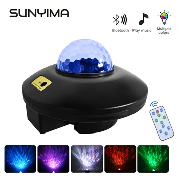 

SUNYIMA USB LED Star Night Light Starry Water Wave LED Projector Light Bluetooth Projector Projector Light Decor