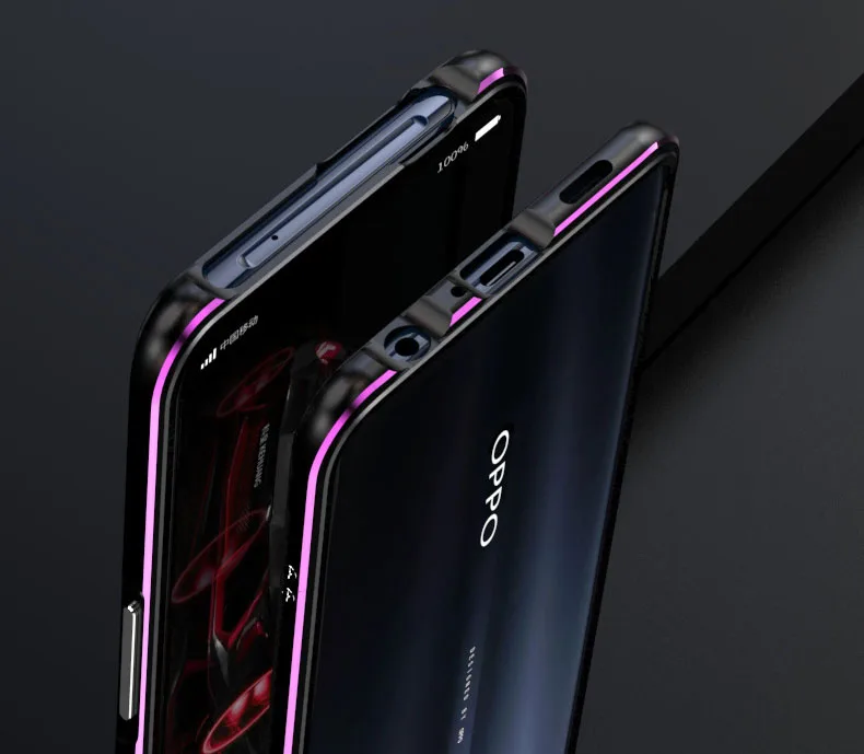 OPPO Reno2 Золотая алюминиевая рама Гибридный армированный противоударный прочный защитный чехол для OPPO Reno металлический бампер жесткий ударопрочный чехол