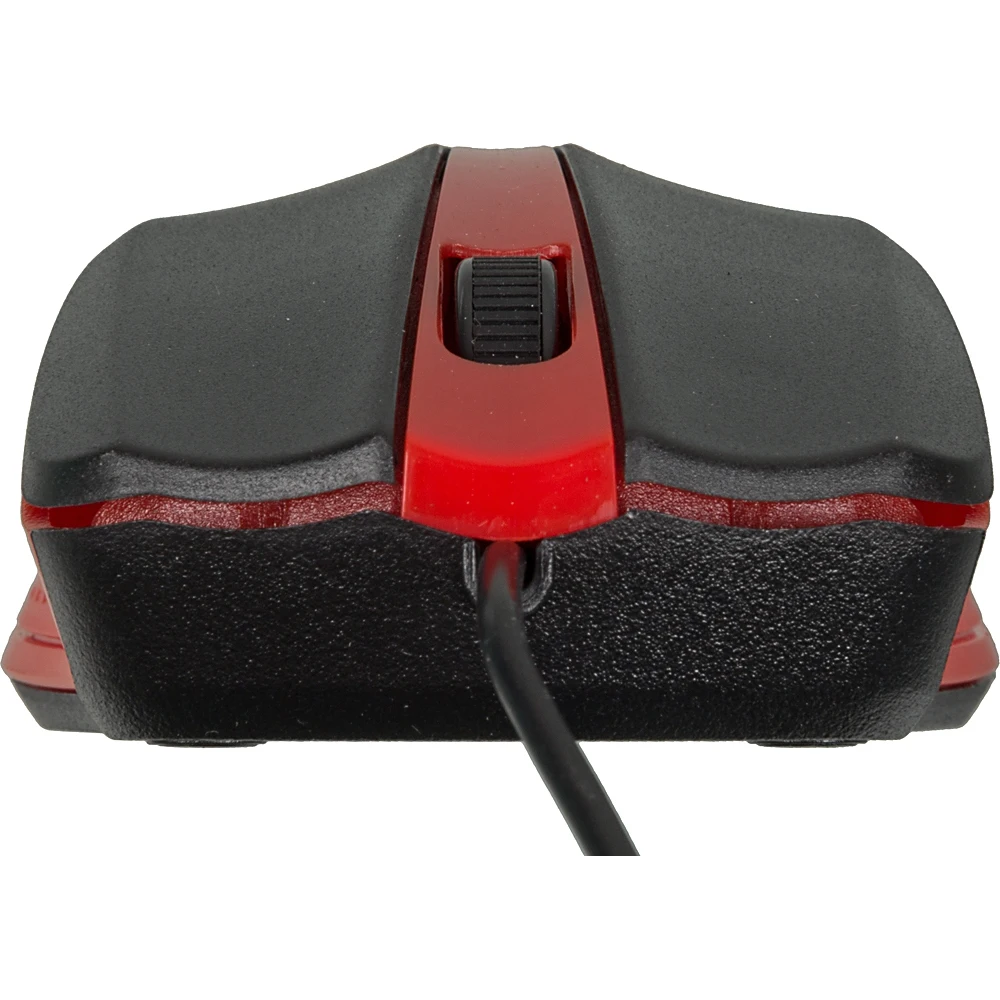 Мышь OKLICK 225M, проводная, USB, черный и красный