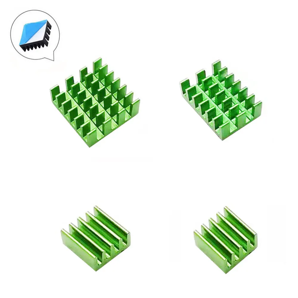 4 шт. для Raspberry Pi 4B алюминиевый радиатор кулер комплект для Raspberry Pi 4 - Цвет: green