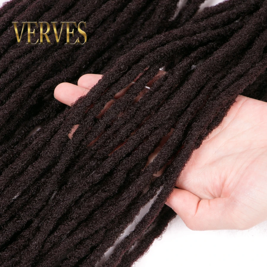 VERVES Soft Dreadlocks Synthetic Crochet Hair 12 strands/pcs Black Brown Crochet Braiding Hair For Women And Men 20'' Hair Piece 4