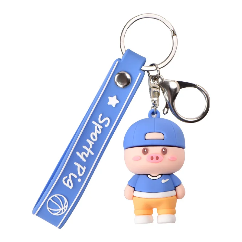 Creative Cute Cartoon Soft Pig Key Ring Spaceman landyard for Car Chain Couple Backpack Pendant Gift Keychain Accessories | Украшения и