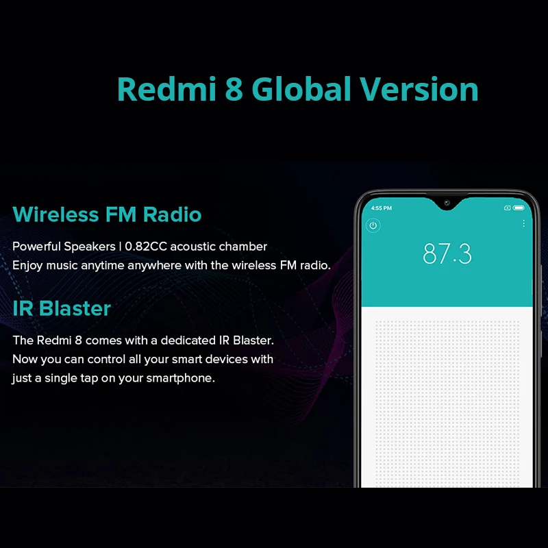 Смартфон Xiaomi Redmi 8 с глобальной версией 3 ГБ 32 ГБ 5000 мА/ч большая батарея 12 МП AI двойная камера 6,22 дисплей 18 Вт быстрая зарядка радио