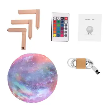 

16 Colors 3D Printing Moon Lamp With Remote Control Starry Sky Light Built In Rechargeable Battery Night Lamp
