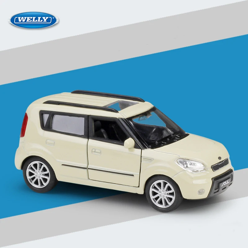 Модель литая автомобиля WELLY 1:36 KIA Soul SUV из сплава игрушка с отрывной спинкой для
