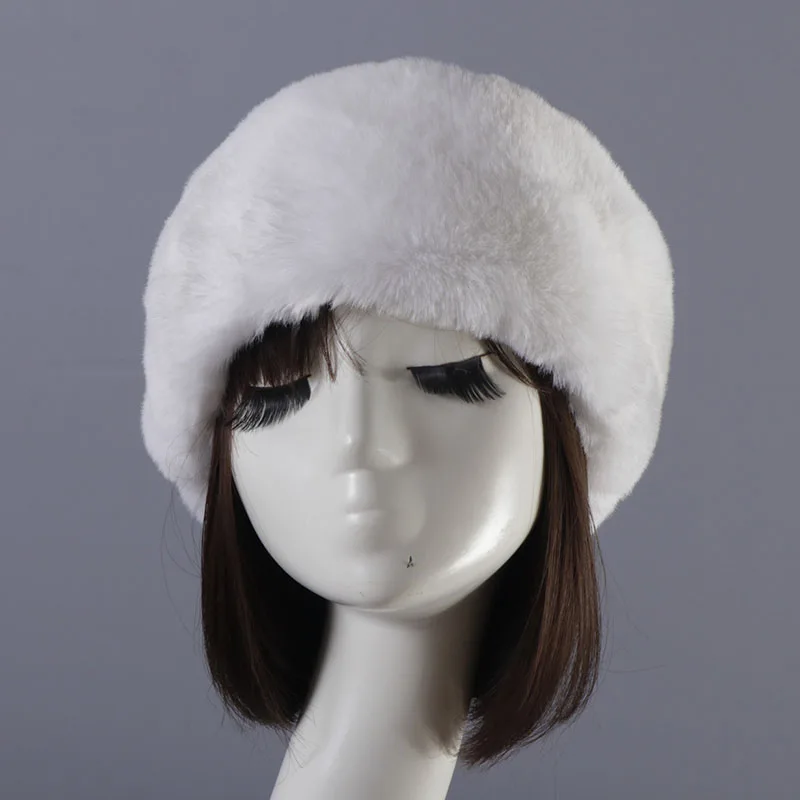 Искусственный мех Пустой Топ шляпа Женская белая тонкая теплая кольцо для шляпы головные уборы мода Имитация меха кролика короткий плюш Женский козырек Кепка W059