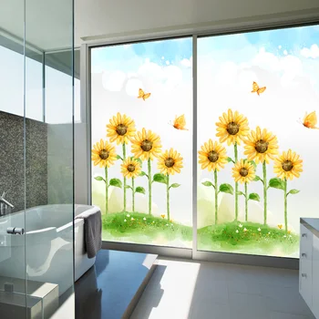 

Custom Sunflower Mill Window Glass Sticker Opaque Living Room Balcony Sliding Door Toilet Bathroom Facing Sand Paper