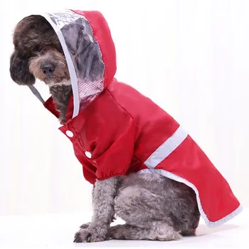 

Pet Clothes Dog Raincoat Reflective Tape Large Dog Raincoat Waterproof Windbreak Jackets PU Raincoat for Dogs Cats Dropshipping