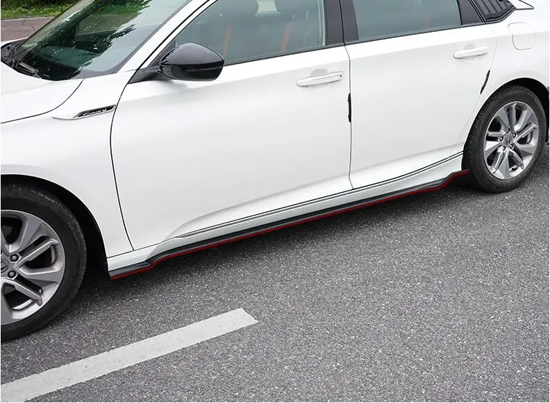 

ABS Carbon Fiber Paint Side Body Skirts Kit Lip Splitters Bumper Cover FOR Honda Accord 2018 2019 2020