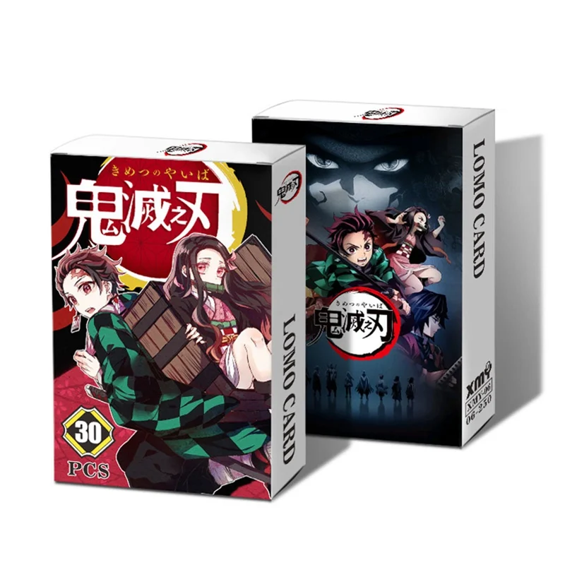30 Uds Anime demonio asesino Cosplay Kimetsu No Yaiba Kamado Tanjirou Kamado Nezuko Agatsuma Zenitsu papel tarjetas de papel de Photocard