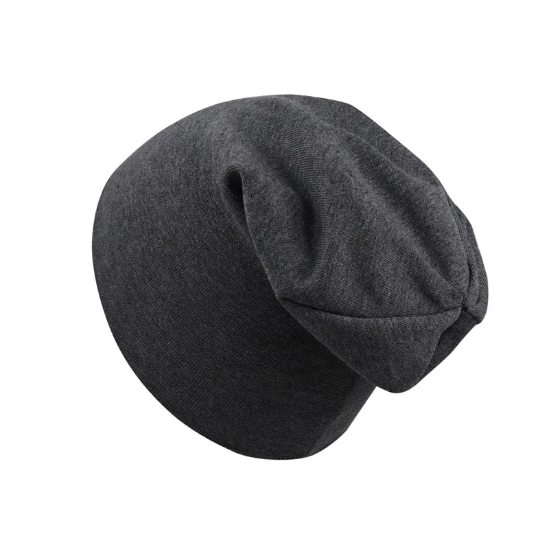 Детские уличные шапки, детская шапка в стиле хип-хоп для мальчиков и девочек, осенне-Весенняя вязаная теплая хлопковая шапка, детская шапка для малышей, черный, синий, красный головной убор - Цвет: Dark Gray
