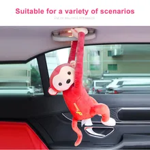 Креативная мультяшная Обезьяна для дома и офиса, автомобильная подвесная бумажная коробка для салфеток, держатель, портативная бумажная коробка для стайлинга автомобиля