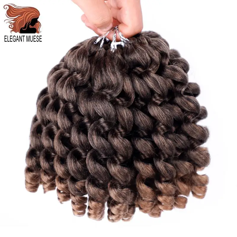 

ELEGANT MUSES 8'' Jumpy Wand Curl Jamaican Bounce Synthetic Braiding Hair Extension Crochet Braid Hair For Any Woman