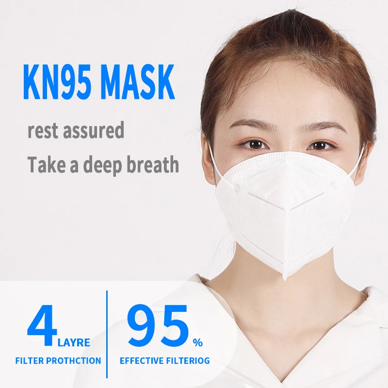 

50PCS KN95 CE ffp3 mask Reusable Particulate Respirator PM2.5 Same Protective as N95 Mask KF94 FFP2 Certification Anti Infection