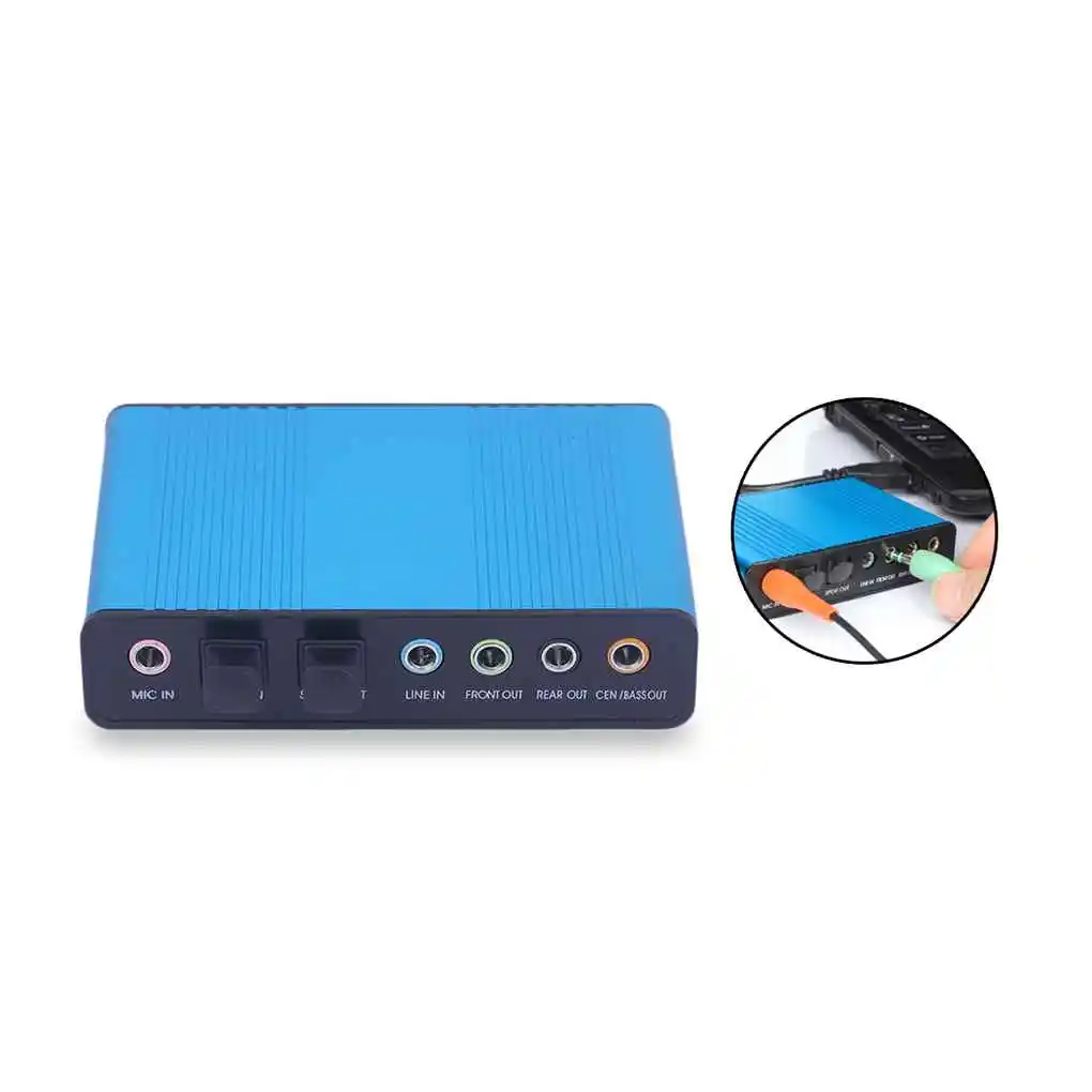 

Professional External USB 5.1 Sound Card to 3.5mm Jack Stereo Mic Line in Spdif Audio Adapter For Mac PC Computer Laptop