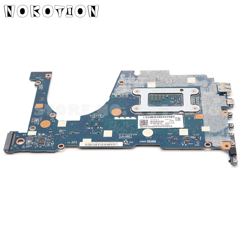 NOKOTION для Lenovo yoga 2 13 материнская плата ноутбука ZIVY0 LA A921P дюймов SR1EN CPU I3 4010U 4 Гб