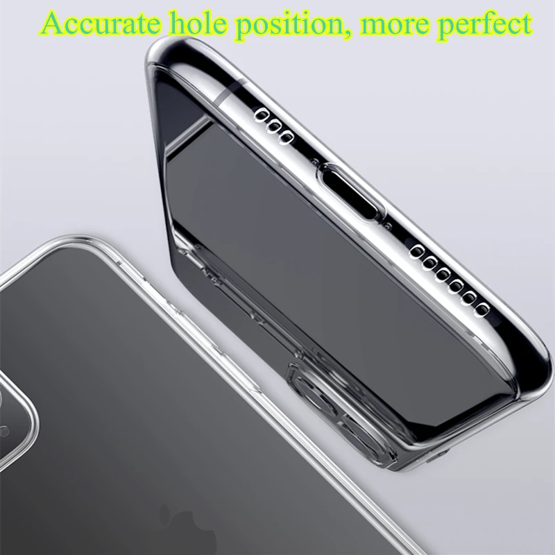 Simple Transparent Case For iPhone 12 Pro MINI 11 Pro Max X XS XR 6 7 8 Plus SE 2020 12 Case Soft Silicone Shockproof Back Case
