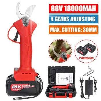 

600W 88V Cordless Rechargeable Electric Pruning Shear Scissors Branch Cutter Secateur Garden Pruner with 2 Lithium-ion Battery