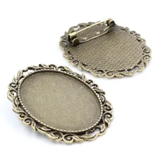 Новая мода 5 шт. 30x40 мм Внутренний размер Античная бронзовая шпилька брошь пирсинг стиль База Установка кулон(B1-17