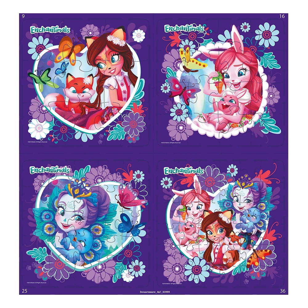 Puzzles ORIGAMI AST000000000190689 puzzle mosaic games children boys and girls learning art therapy thinking logic appliques cartoon characters paintings 3in1 4in1 sets