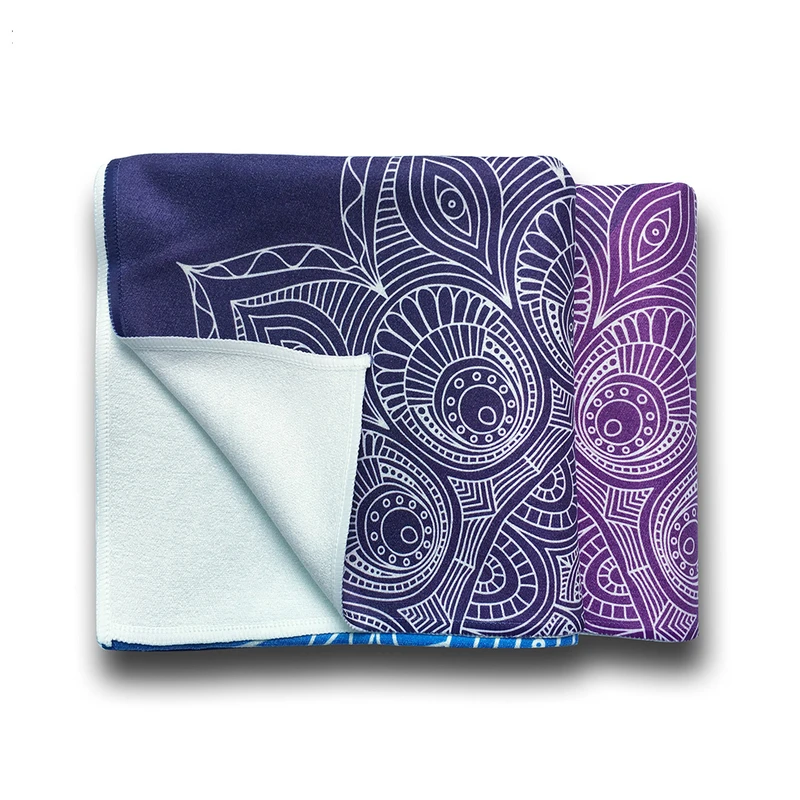 Lady's Yoga Mat Towel Thick Floral Print Foldable Bodybuilding Exercise Mat Indoor Outdoor Sports Equipment 183cm x 63cm