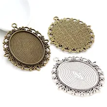 Новая мода 5 шт. 30x40 мм внутренний размер античная бронза и серебро пирсинг кружева цветок стиль кабошон лоток База Установка Подвески