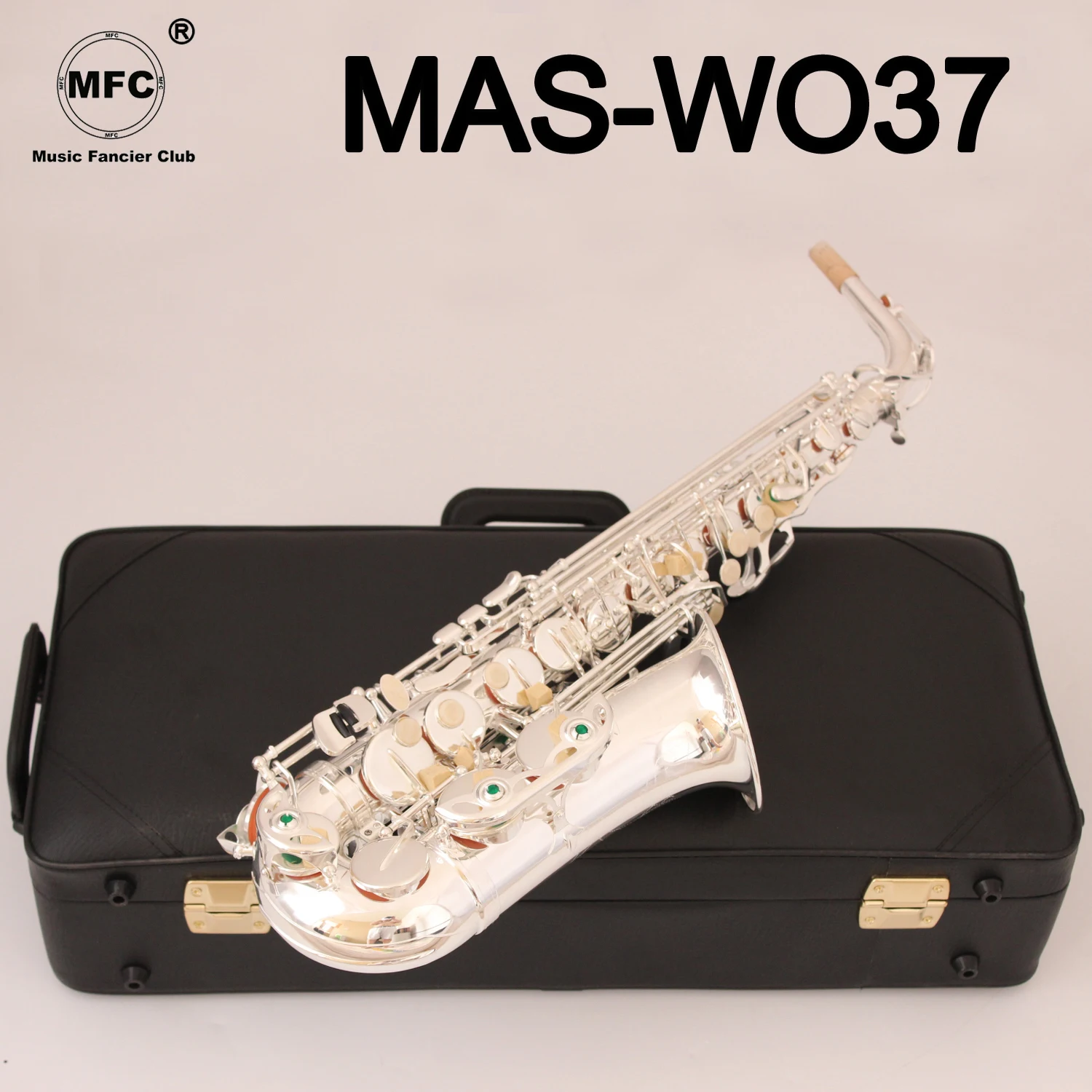 Музыка Fancier клуб альт саксофон MAS WO37 посеребрение с Чехол Sax Лигатура мундштука