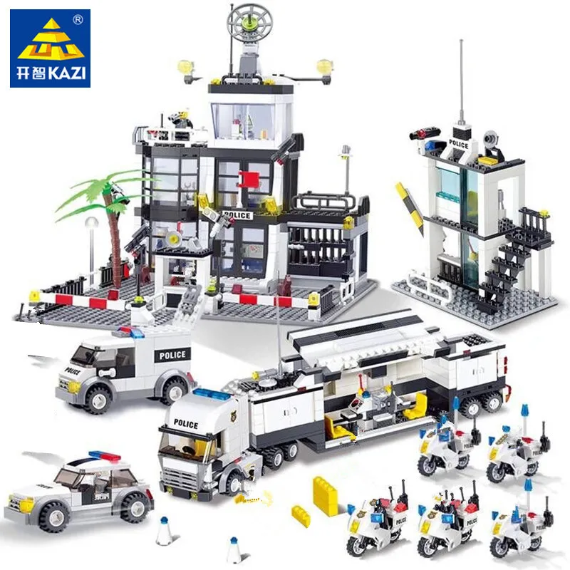 

City Police SWAT Helicopter Car Building Blocks Compatible LegoINGLs Brinquedos Bricks Playmobil Educational Toys for Children