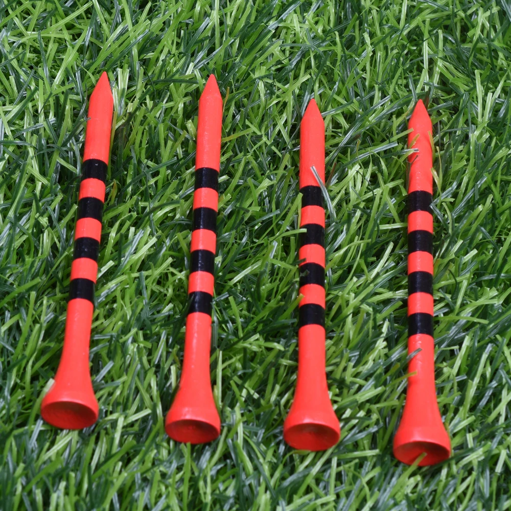 100pcs/Bag Bamboo Golf Tees Wite Red Yello With Black Stripe Mark Scale 70mm 83mm Golf Accesories 2 size New Colorfull 3