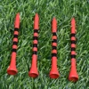 100pcs/Bag Bamboo Golf Tees Wite Red Yello With Black Stripe Mark Scale 70mm 83mm Golf Accesories 2 size New Colorfull 3