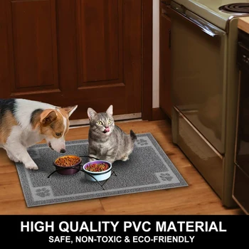 

Pet Feeding Mat For Dogs And Cats 35 Inch X 24 Inch Flexible And Waterproof Dog Bowl Mat For Food And Water, Easy To Clean Dog