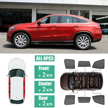 

Fit For Mercedes GLE 6Pcs Windows Sunshade UV Ray Protector Mesh Block Privacy Visor