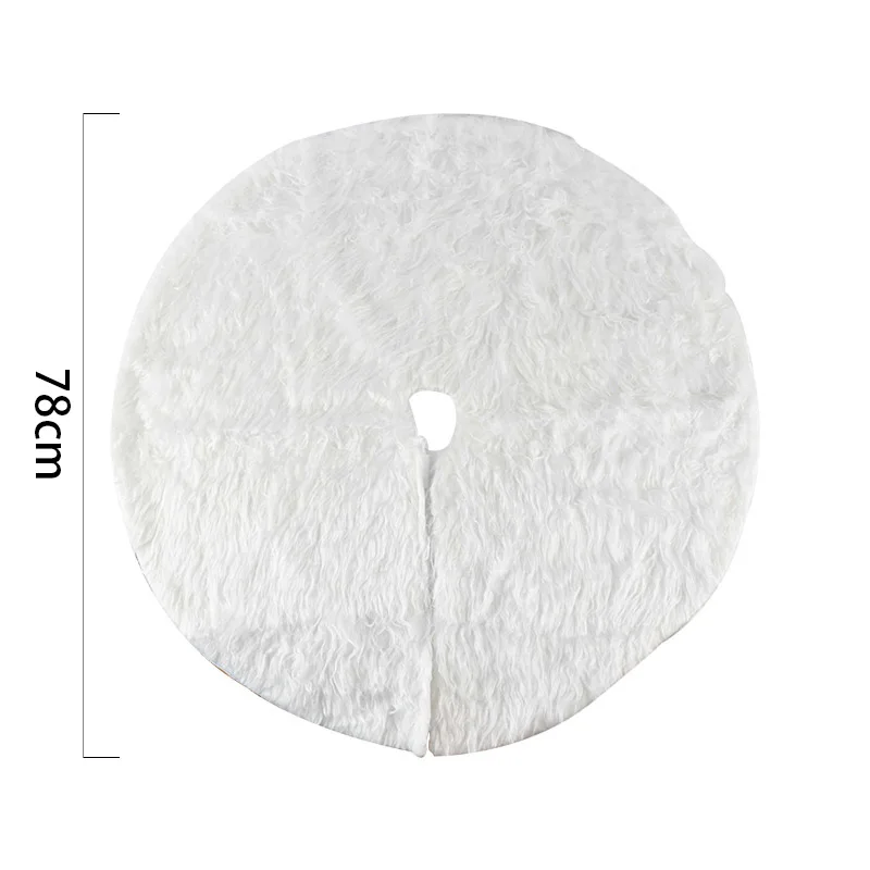 1pc White Christmas Tree Skirt Plush Faux Fur Carpet Xmas Floor Mat Ornaments Wedding Birthday New Year Christmas Tree Decor
