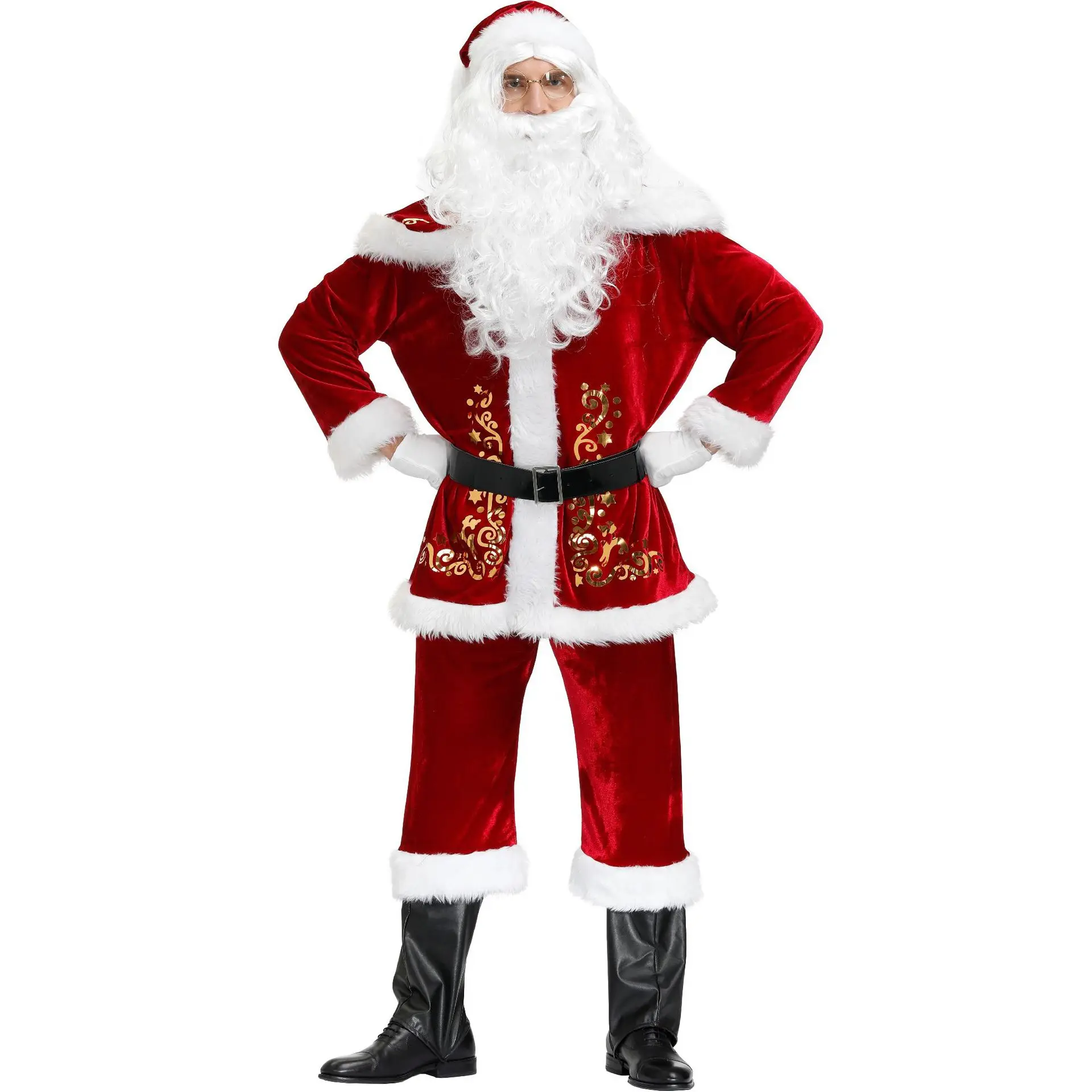 Adult Christmas Santa Claus Cosplay Suit Costume Fancy Dress Party Outfit Xmas 